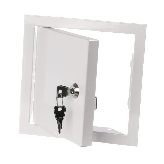 europlast-revisionsklappe-150x150-mm-stahl-wei-mit-schloss image 1