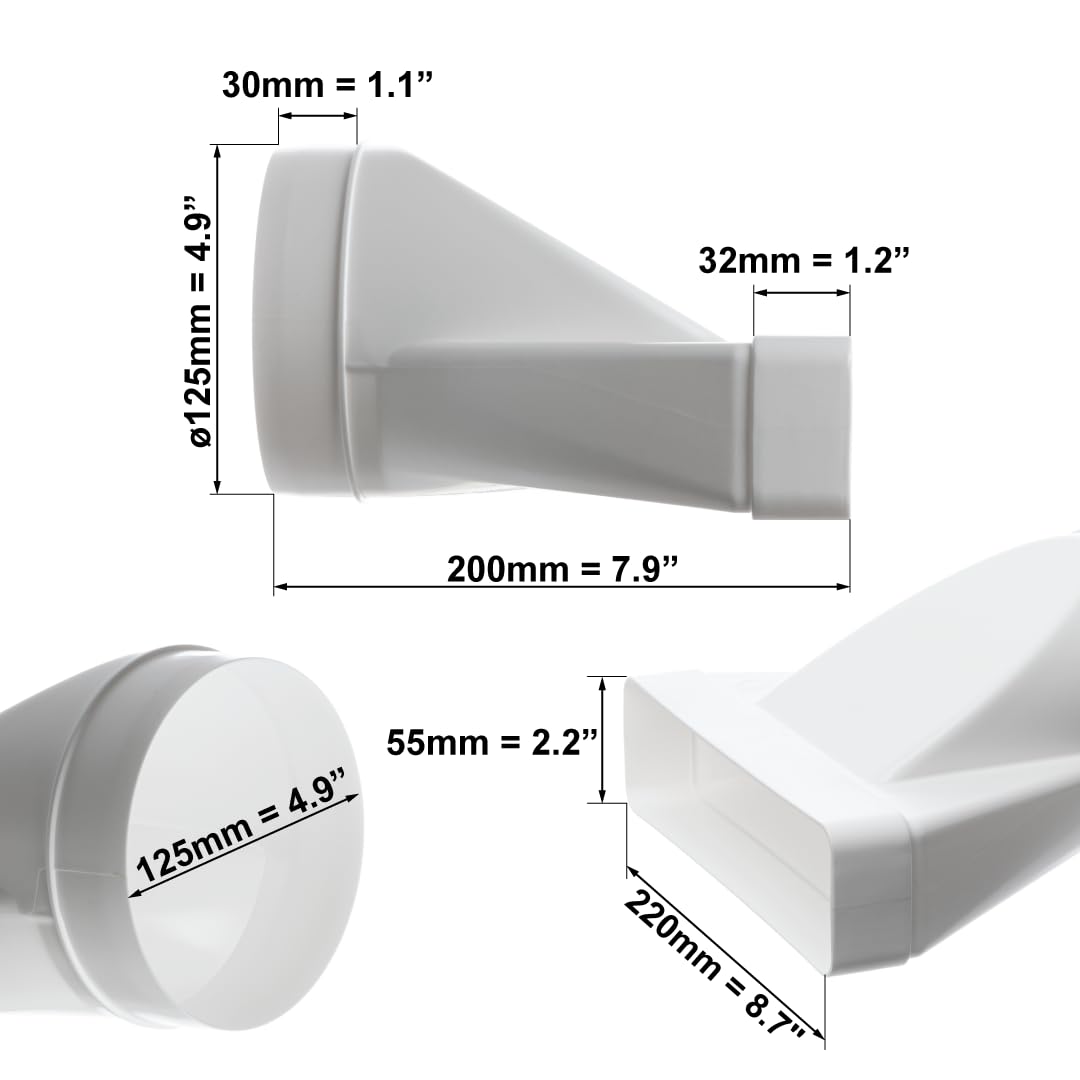 europlast-adapter-125-mm-auf-220x55-mm-pvc-wei-lang image 2