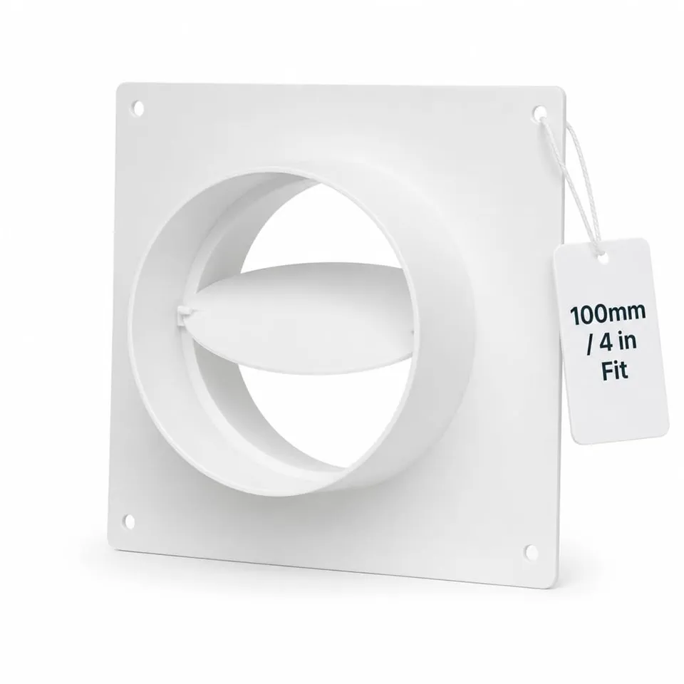 europlast-wandflansch-rohrverbinder-100mm-mit-r-ckstauklappe image 1
