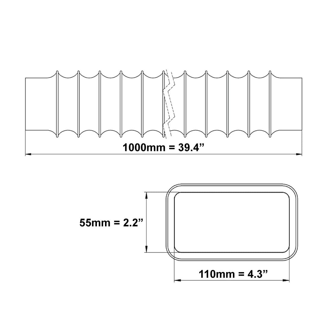 europlast-flachkanal-110x55mm-1m-pvc-abluft-f-r-haube image 2