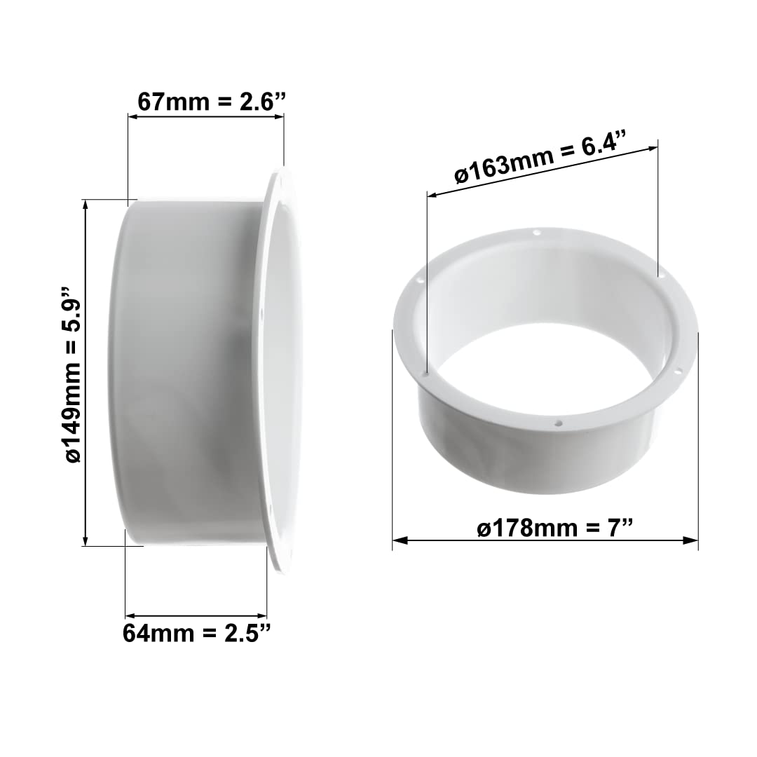 europlast-bundkragen-150-mm-wandflansch-l-ftungsrohr-wei image 2