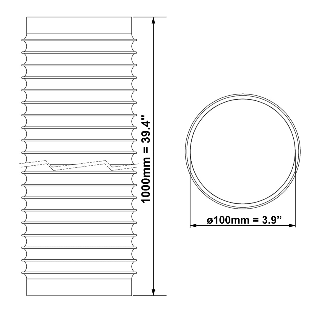 europlast-abluftschlauch-100-mm-1-m-pvc-flexschlauch-wei image 2