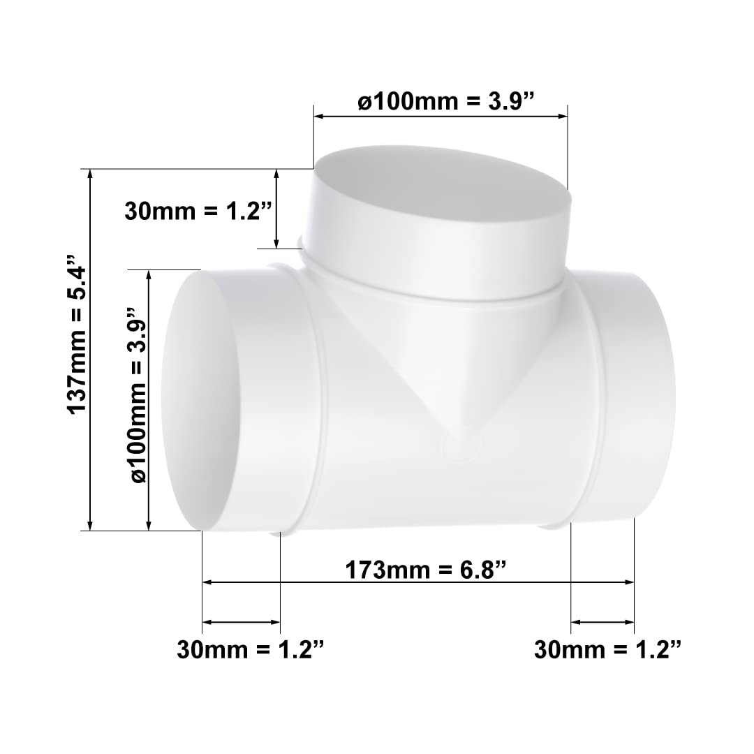 europlast-t-st-ck-100mm-rohr-verbinder-rundkanal-pvc-wei image 2