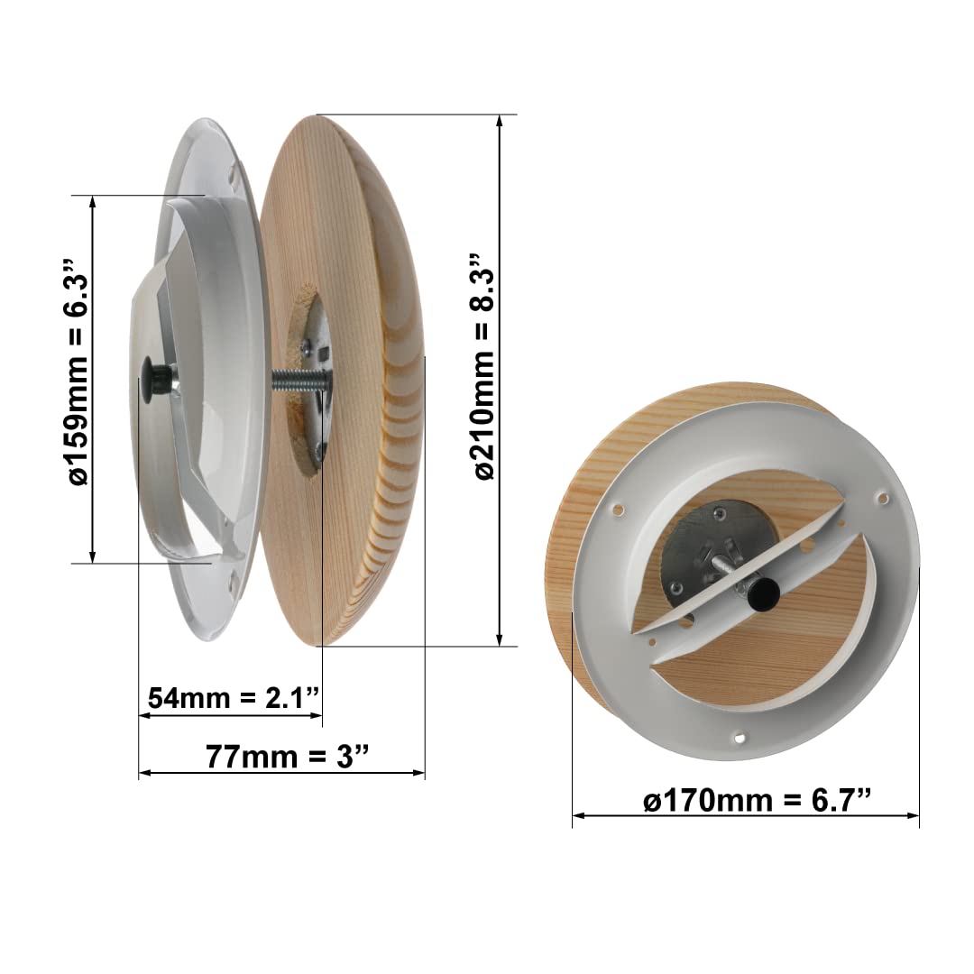 europlast-diffusers-tellerventil-160-mm-holz-l-ftungsventil-sauna image 2