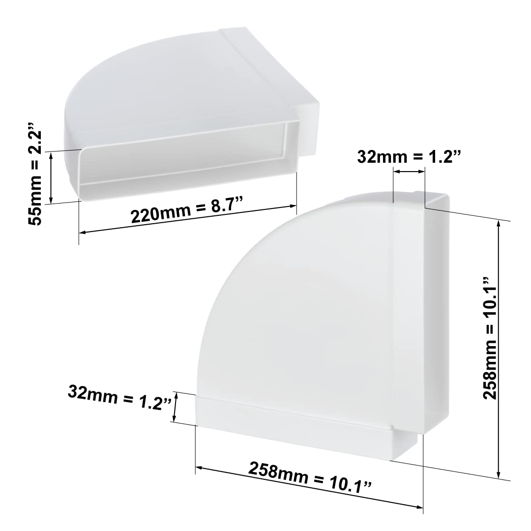 europlast-flachkanal-kanalbogen-220x55-mm-90-horizontal-wei image 2