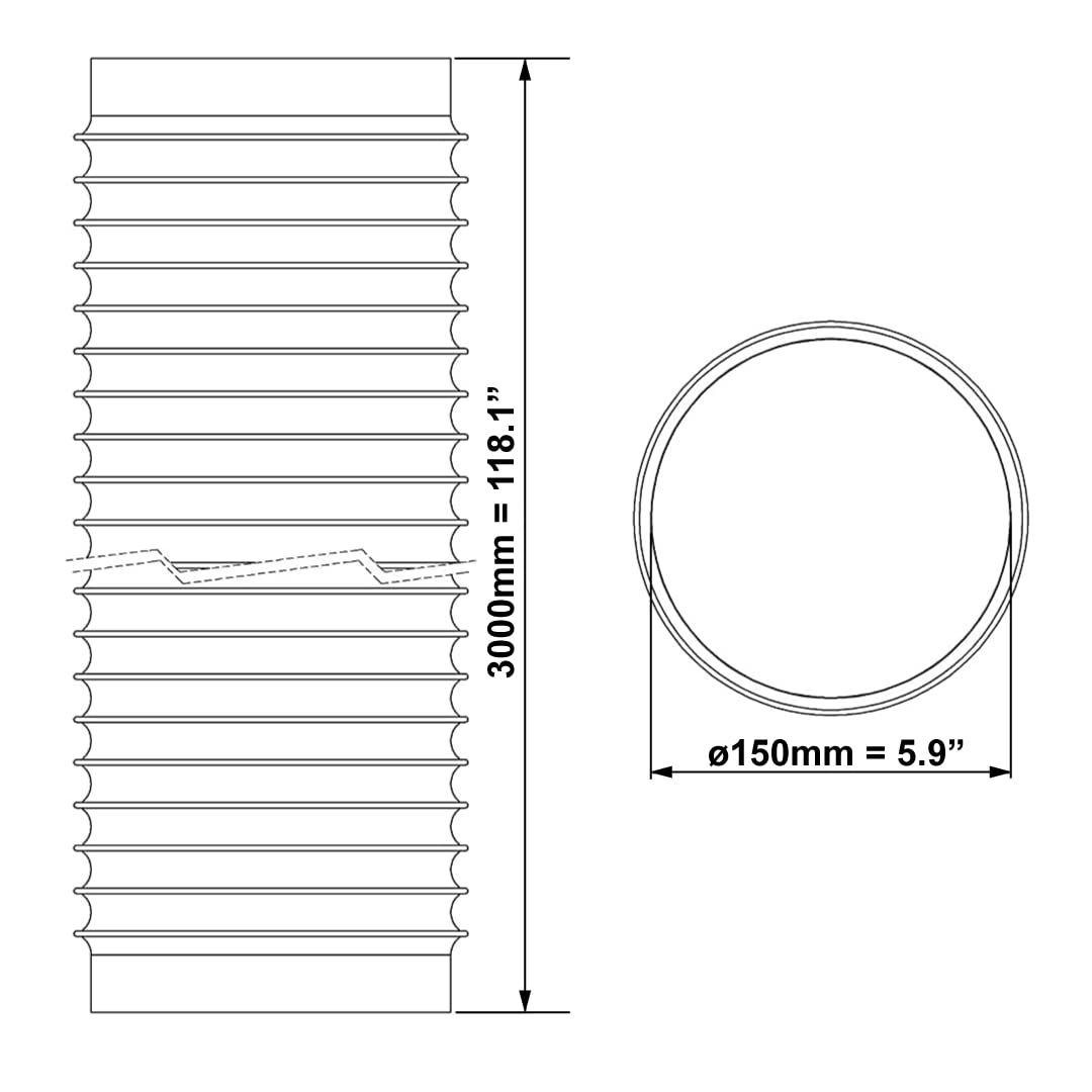 europlast-abluftschlauch-150mm-3m-pvc-wei-flexibel-trockner image 2