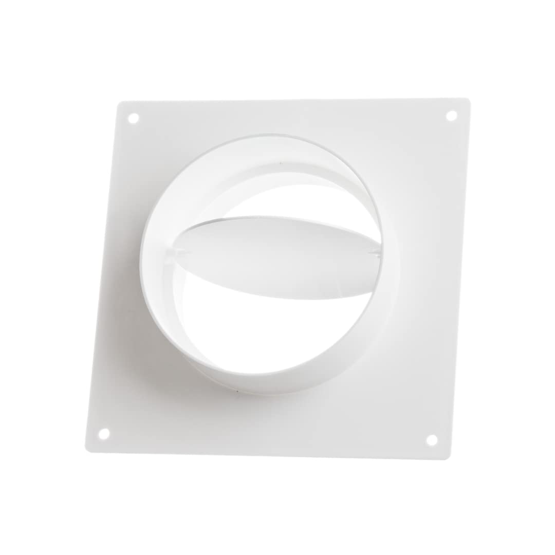 europlast-wandflansch-125-mm-mit-r-ckstauklappe-wei image 1